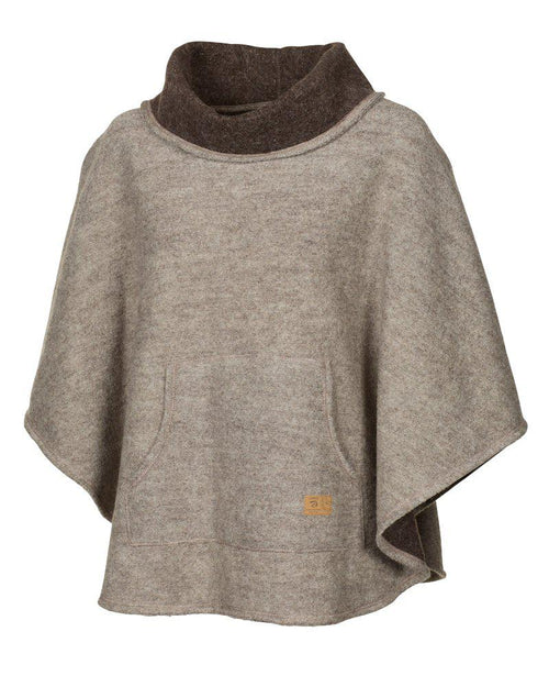 NLS HUMLA PONCHO, 100% FARBECHTE WOLLE — LATTE