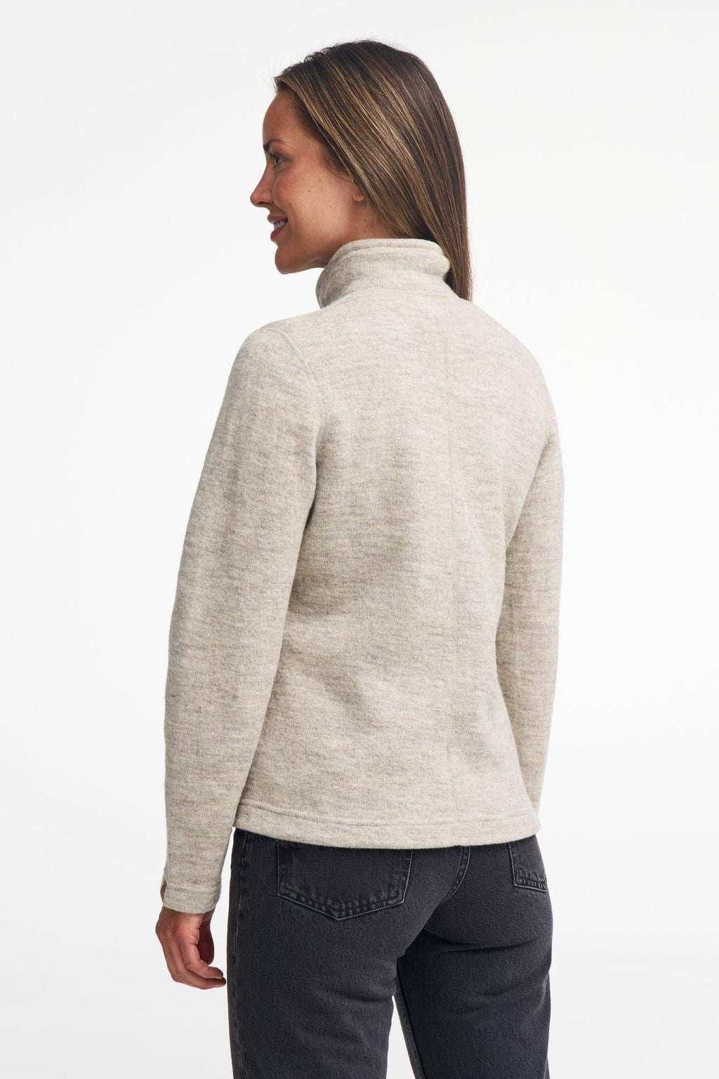 NLS Trockner Vollreißverschluss, 100 % alpaka Wolle — Latte