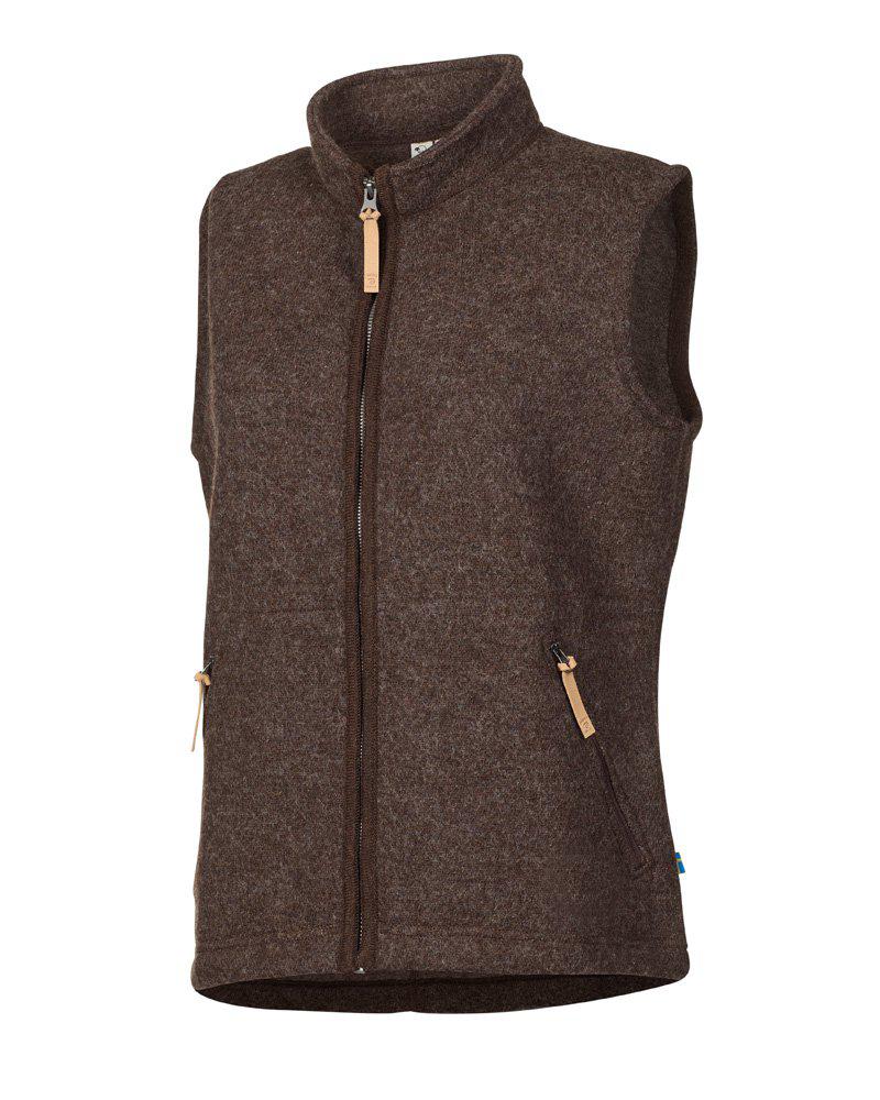 NLS COCO VEST, 100 % FARBEGTE WOLLE — SCHOKOLADE