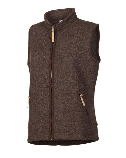 NLS COCO VEST, 100 % FARBEGTE WOLLE — SCHOKOLADE