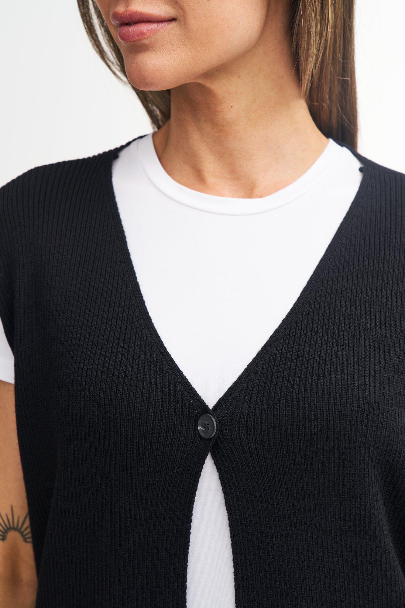 GY RYDA Poncho-Weste — Grau Meliert