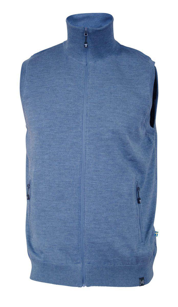 YORK Weste Windbreaker, 100 % Extra Fein Merinowolle — Denim