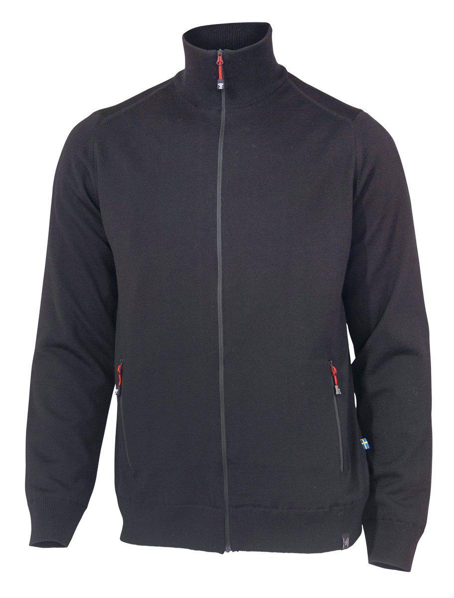 YORK Vollzip-Windbreaker, 100 % extra feine Merinowolle — Schwarz