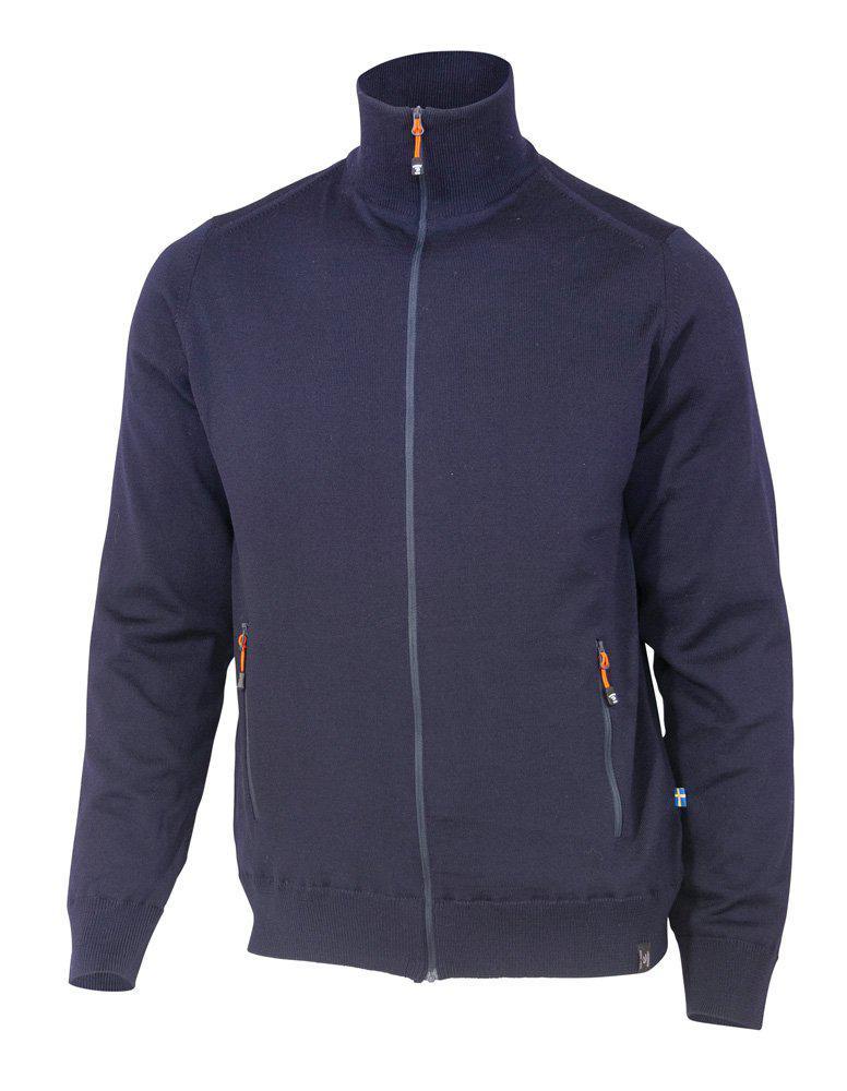 YORK Vollzip-Windbreaker, 100 % extra feine Merinowolle — Marineblau