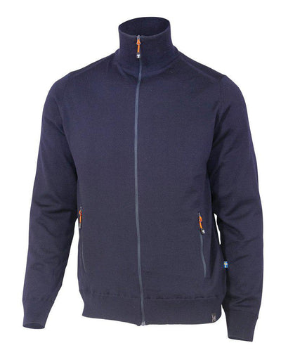 YORK Vollzip-Windbreaker, 100 % extra feine Merinowolle — Marineblau