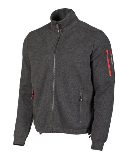 HADAR Vollzipp-Windbreaker, 100 % extra feine Merinowolle — Graphit Melange