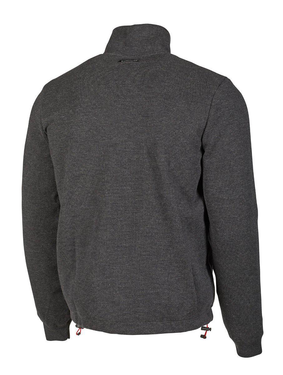 HADAR Vollzipp-Windbreaker, 100 % extra feine Merinowolle — Graphit Melange