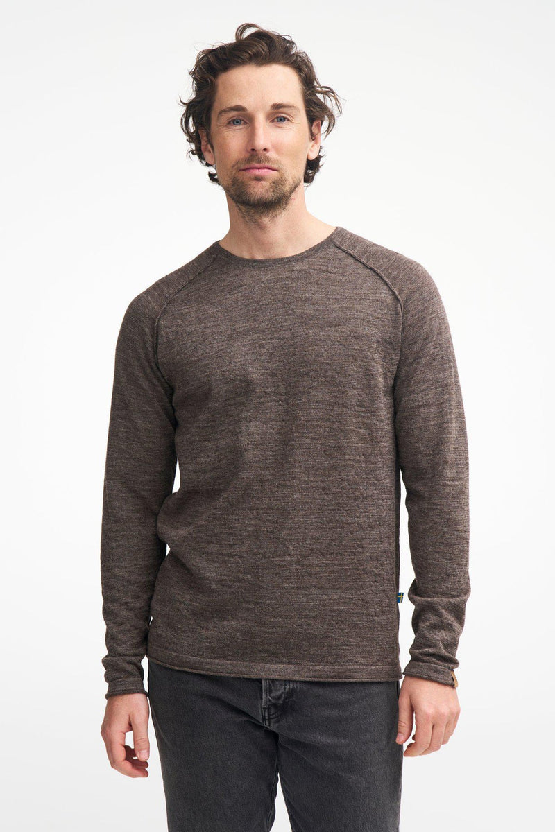 NLS BEECH CREWNECK, 100 % UNGEBFÄRBTE WOLLE — MUSKAT