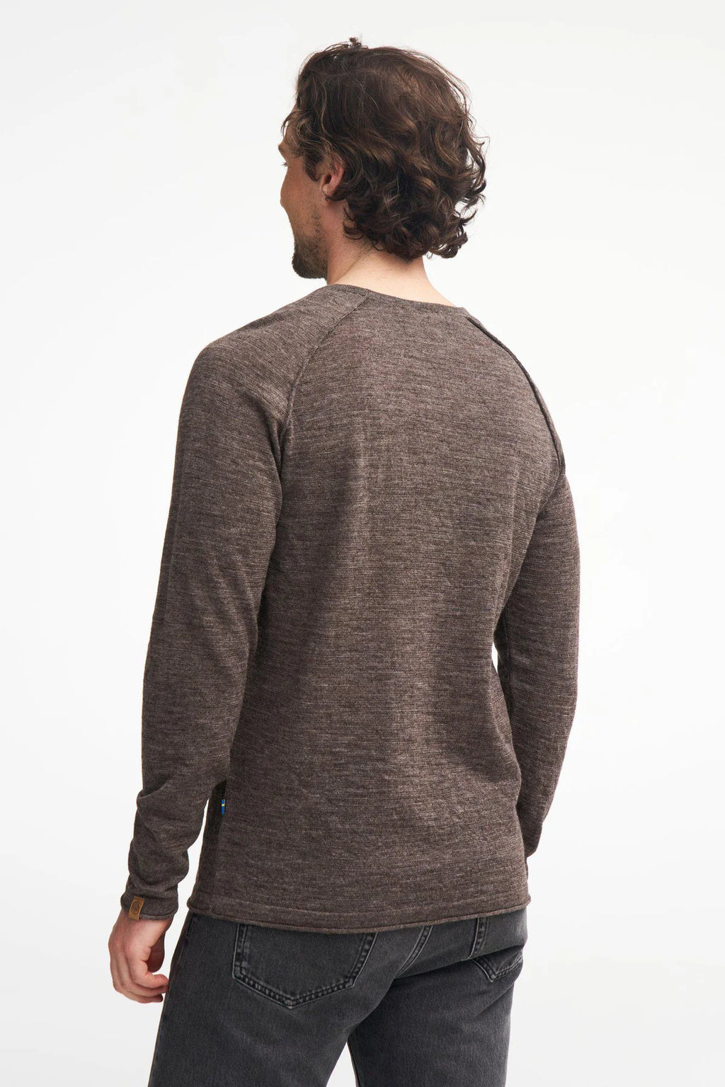 NLS BEECH CREWNECK, 100 % UNGEBFÄRBTE WOLLE — MUSKAT