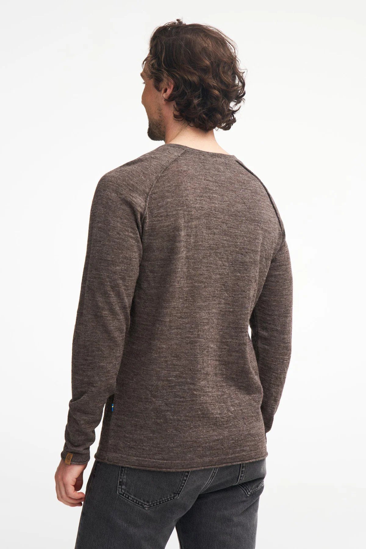 NLS BEECH CREWNECK, 100 % UNGEBFÄRBTE WOLLE — MUSKAT