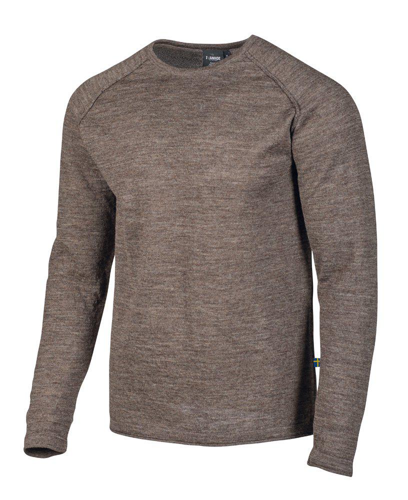 NLS BEECH CREWNECK, 100 % UNGEBFÄRBTE WOLLE — MUSKAT