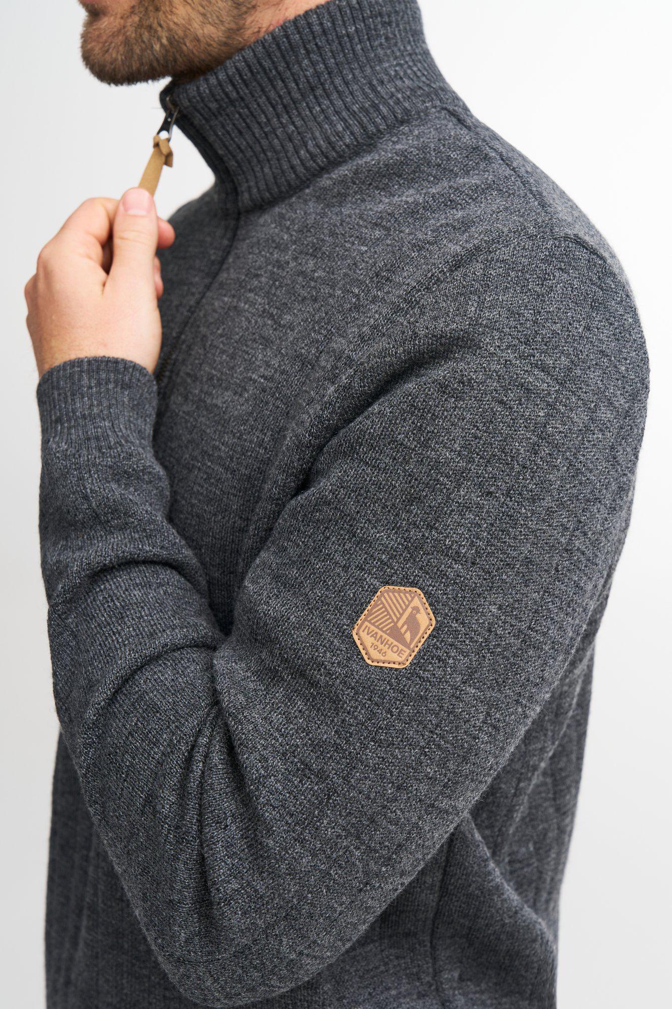 HUGO Halber Reißverschluss, Windjacke, 100 % Schurwolle — Tiefrot