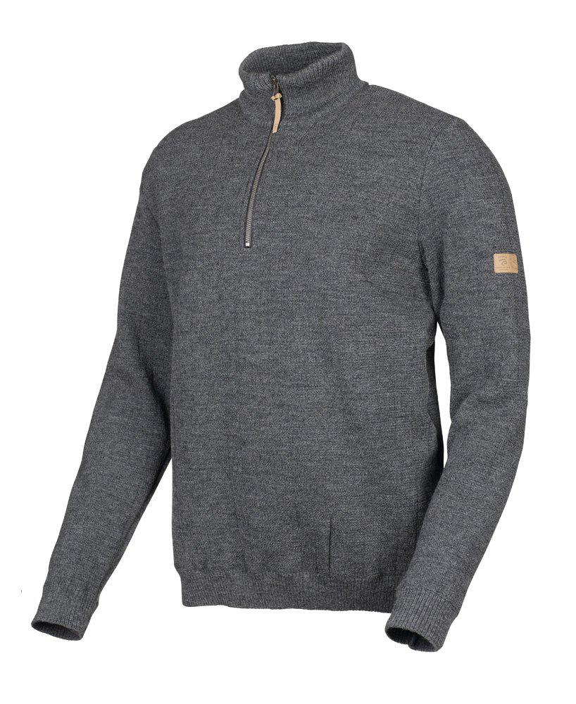 HUGO Halb-Reißverschluss, Windbreaker, 100 % Lammfell — Grau