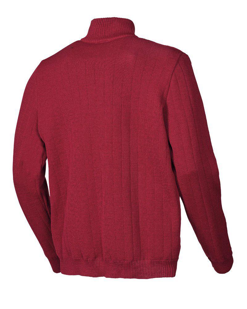 HUGO Halber Reißverschluss, Windjacke, 100 % Schurwolle — Tiefrot