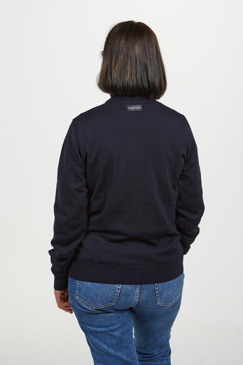 YORK Vollzip-Windbreaker, 100 % extra feine Merinowolle — Schwarz